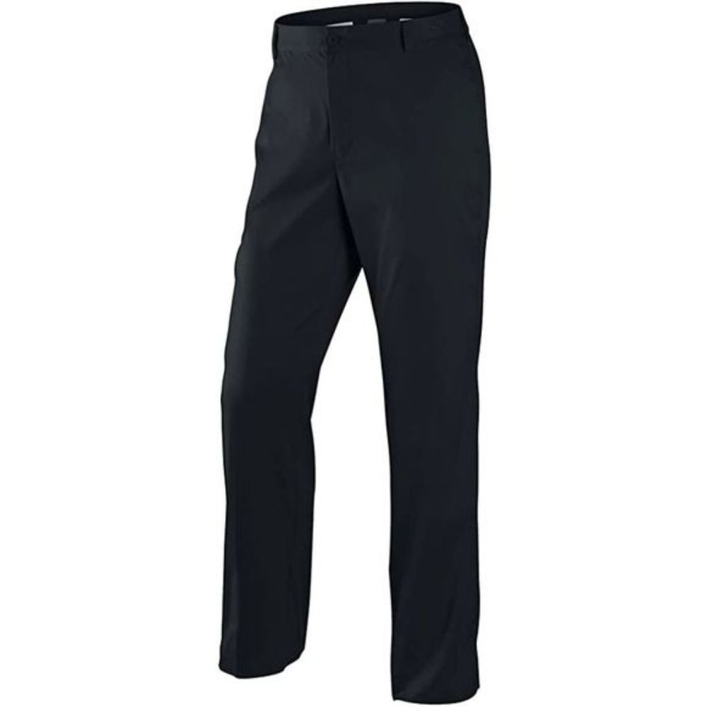 NIke Golf Dri-Fit Flat Front Tech Pants Activewear Stretch Trouser Black 34 x 32